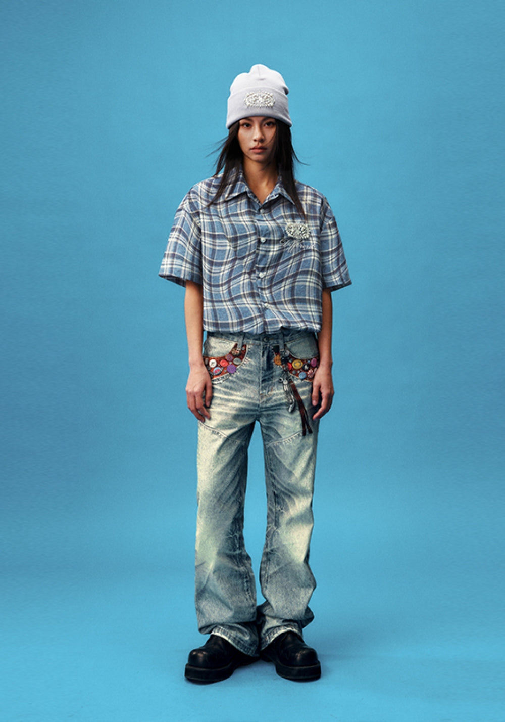 YADcrew丨YADcrew Distorted Check Shirt - PSYLOS 1, YADcrew丨YADcrew Distorted Check Shirt, Shirt, YADcrew, PSYLOS 1